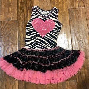Girls sequin heart dress